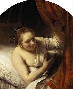 REMBRANDT Harmenszoon van Rijn A young Woman in Bed 9mk33) USA oil painting reproduction